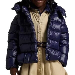 Polo Ralph Lauren Girls Navy Down Puffer Jacket w/ Hood